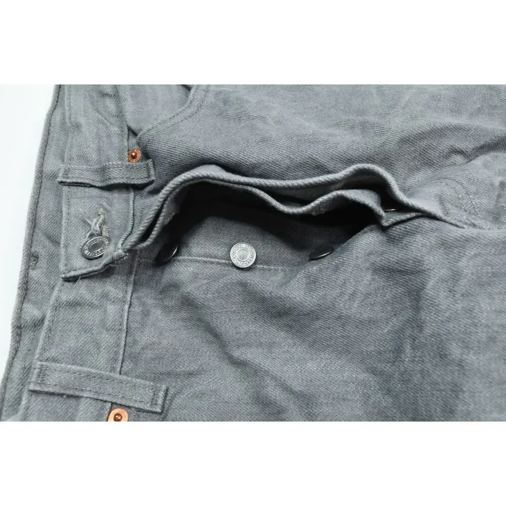 Levis 501 Jeans Mens 33x32 (33x29.5) Gray Original Straight Button-Fly Cotton